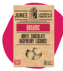 Junee White Chocolate Raspberry Licorice